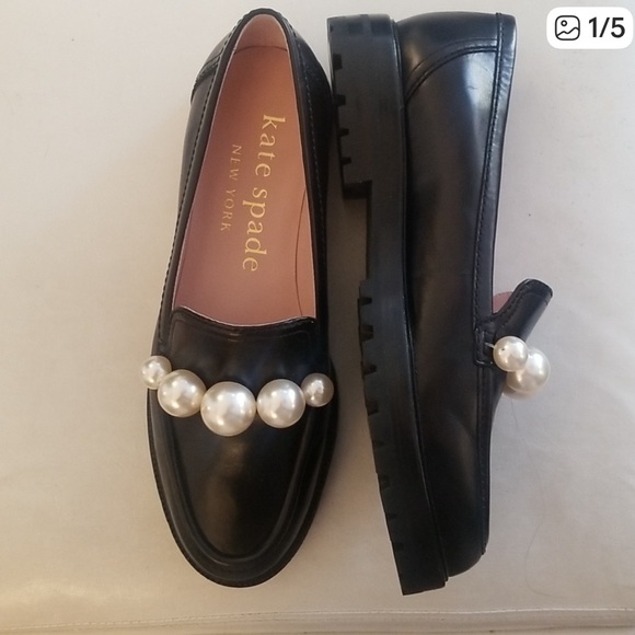Kate spade black posh pearl loafer Size 8B - Picture 3 of 12